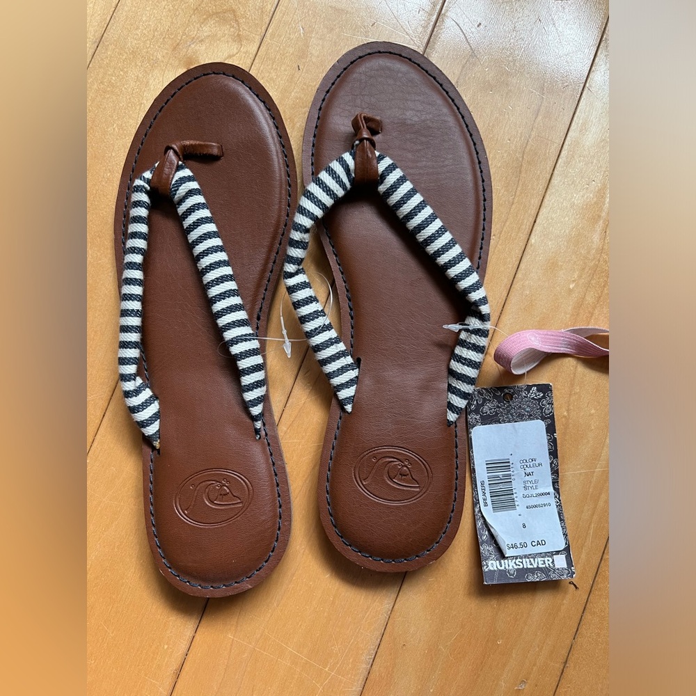 Quiksilver Brown Sandals with Black and White Straps